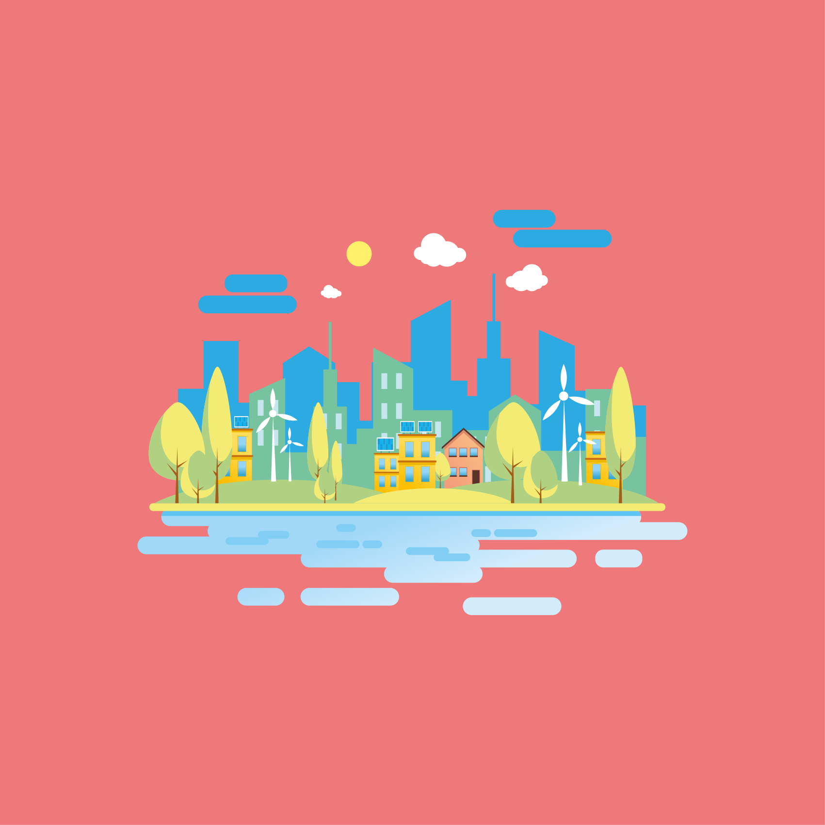 Poster città paesaggio urbano moderno - TenStickers