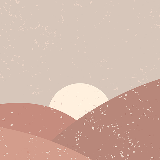 Poster di paesaggio tramonto serene nel deserto - TenStickers