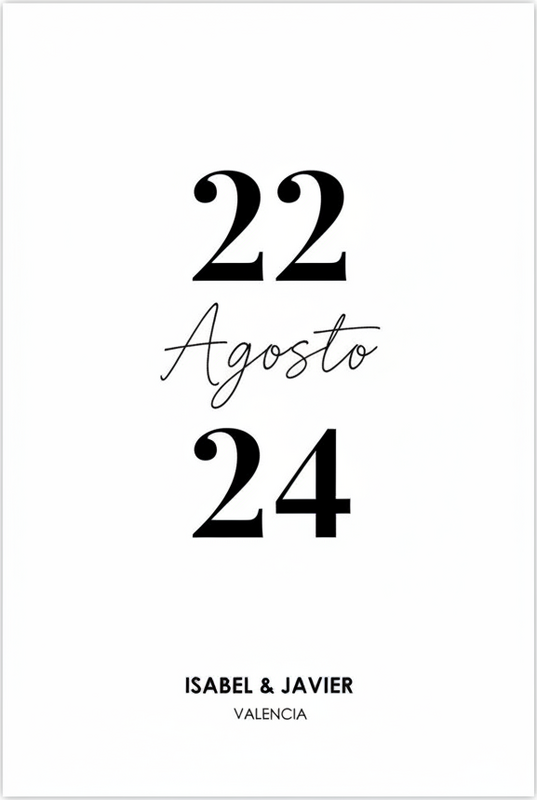 Poster da parete personalizzati data matrimonio minimalista - TenStickers