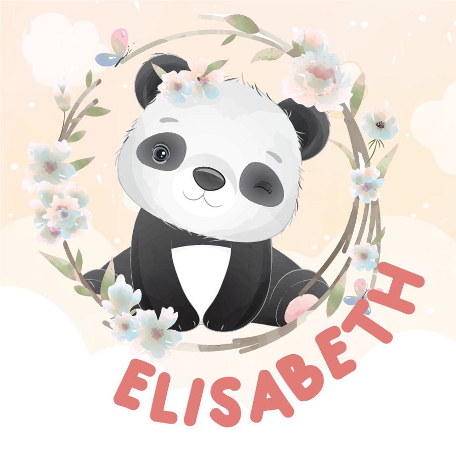 Poster da parete personalizzati design panda carino - TenStickers