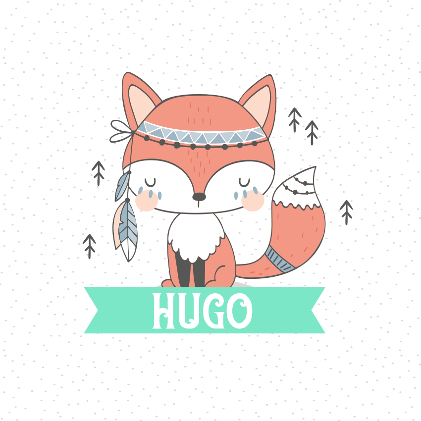 Poster da parete personalizzati figura di volpe adorabile - TenStickers