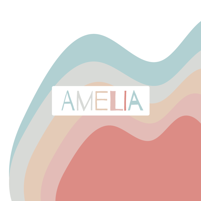 Poster da parete personalizzati onde di testo curve - TenStickers