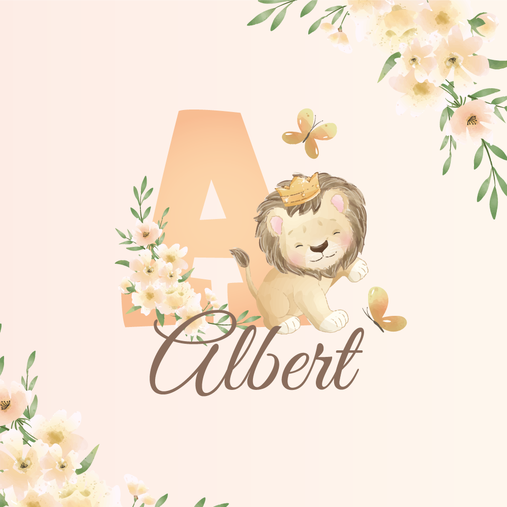 Poster da parete personalizzati leone e fiori - TenStickers