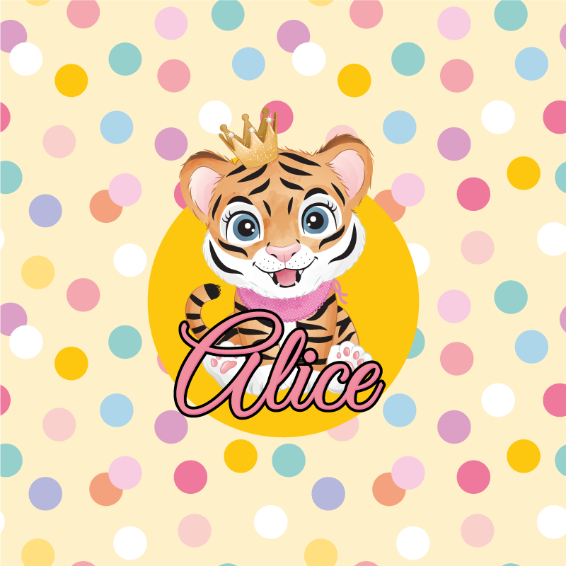 Poster da parete personalizzati personaggio tigre carina - TenStickers