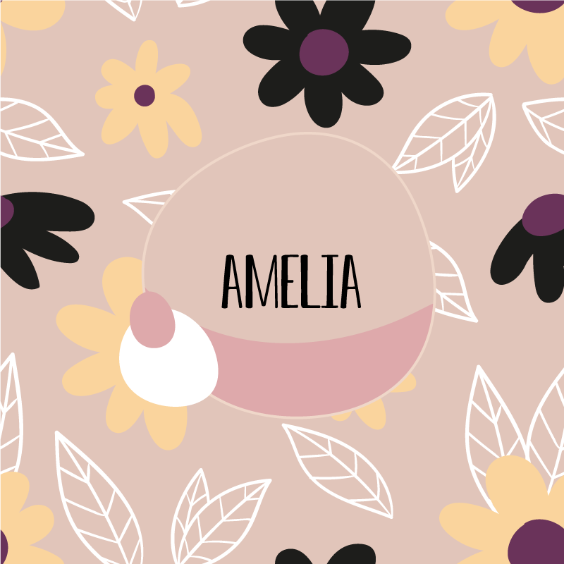 Poster da parete personalizzati creazione nome floreale - TenStickers