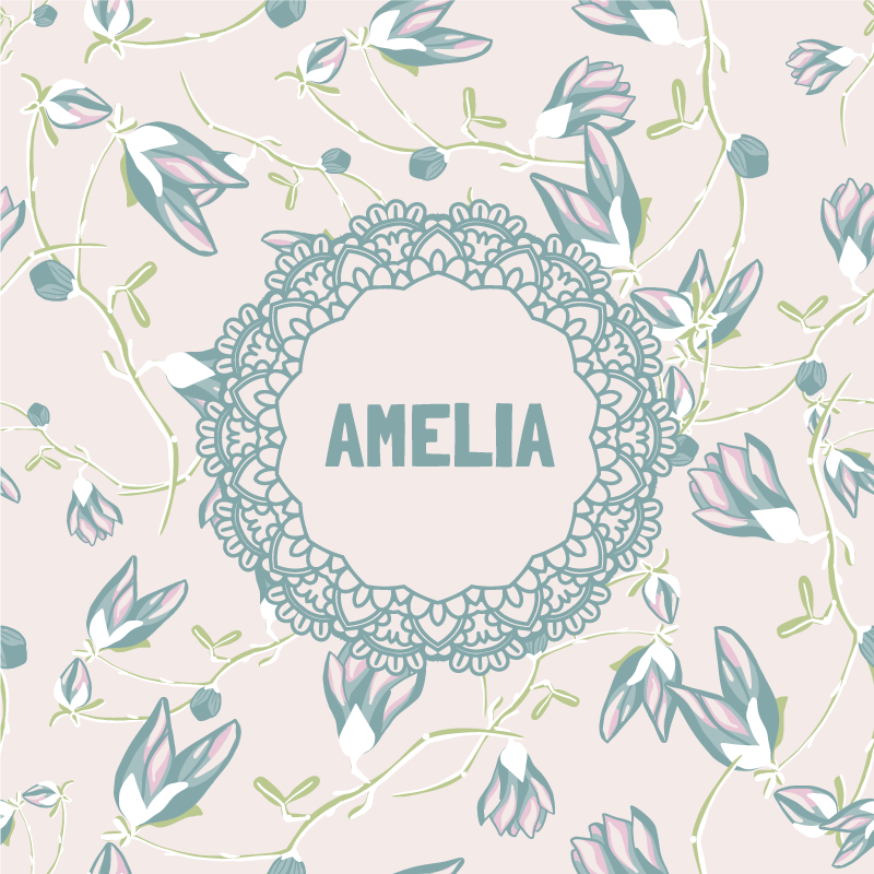 Poster da parete personalizzati design pizzo floreale - TenStickers