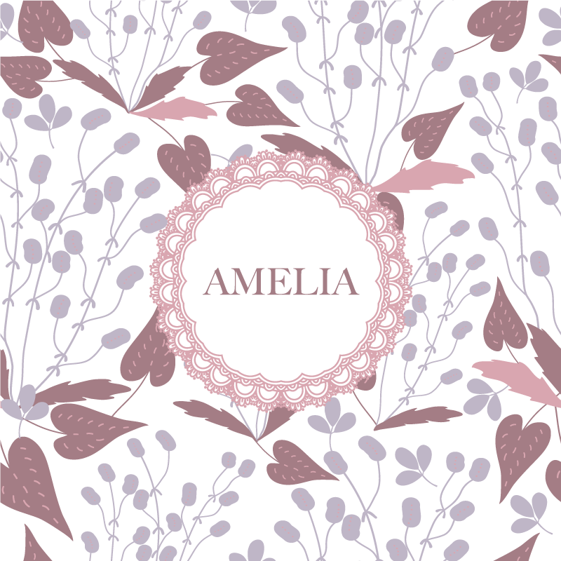Poster da parete personalizzati design nome floreale - TenStickers