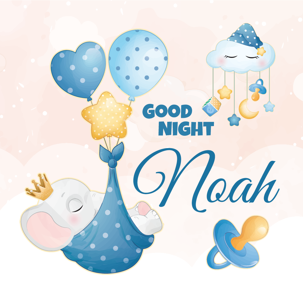 Poster da parete personalizzati buonanotte elefante - TenStickers