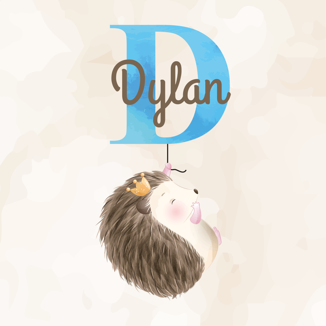 Poster da parete personalizzati illustrazione riccio carino - TenStickers