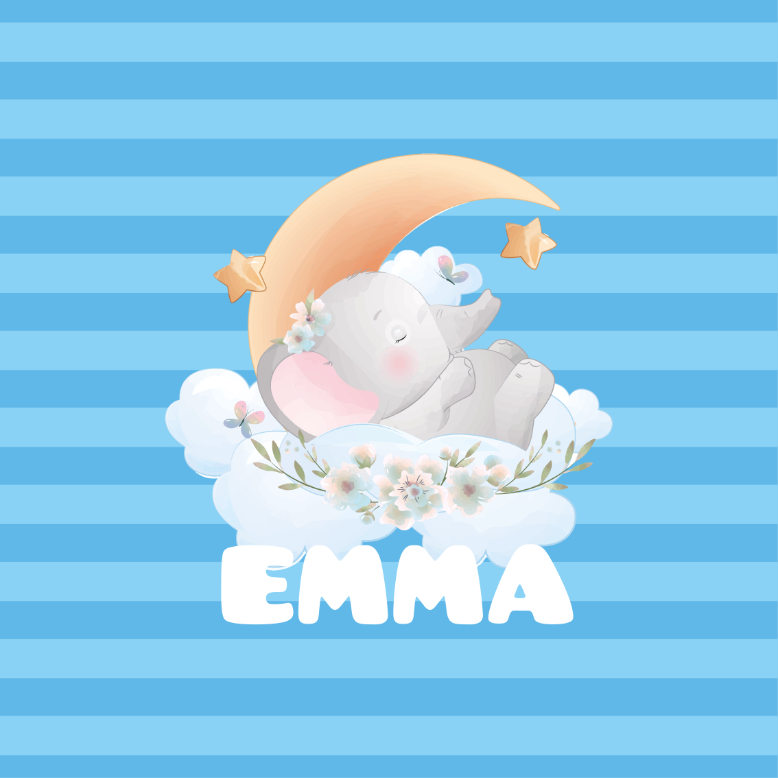 Poster da parete personalizzati sogni di elefante - TenStickers