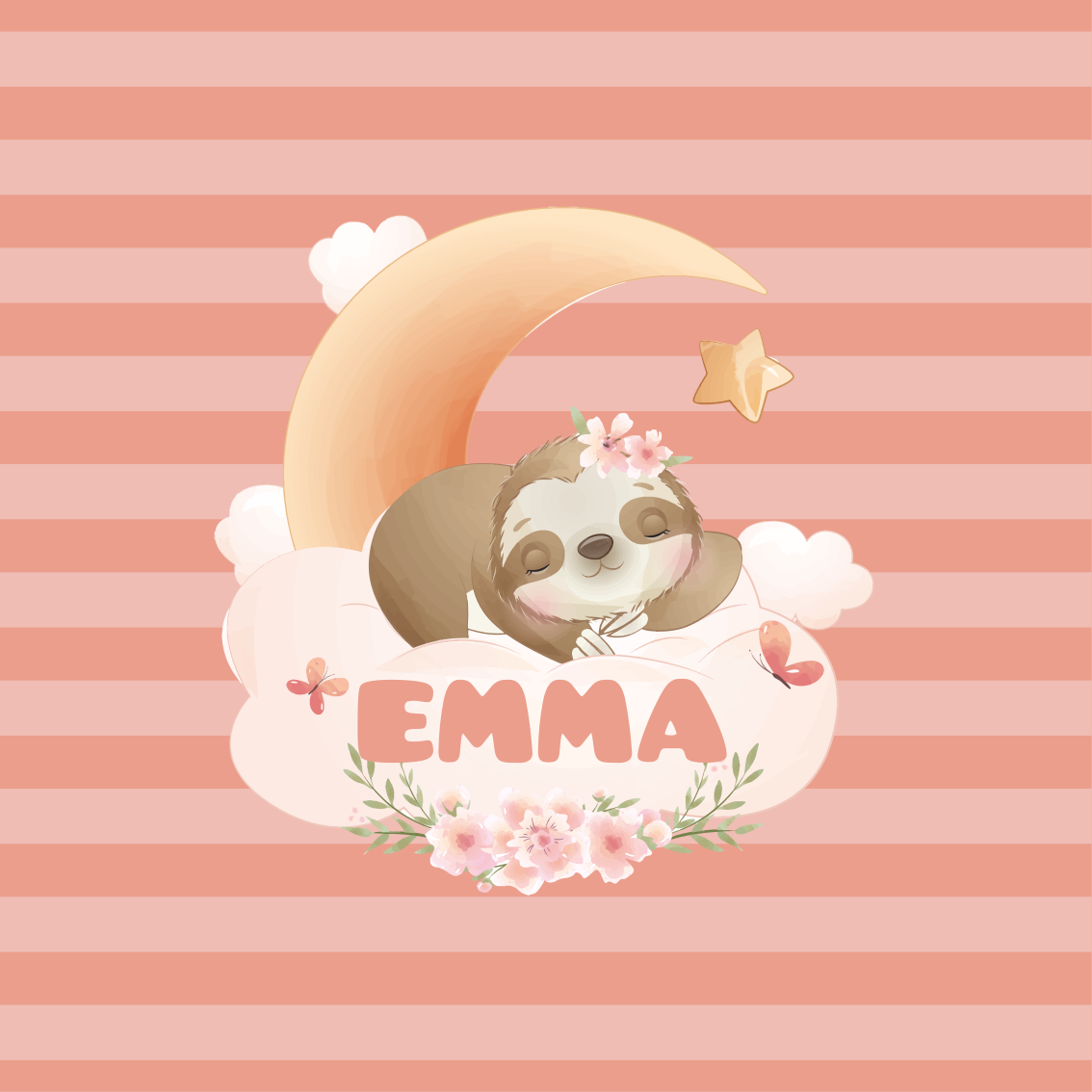 Poster da parete personalizzati bradipo e luna - TenStickers