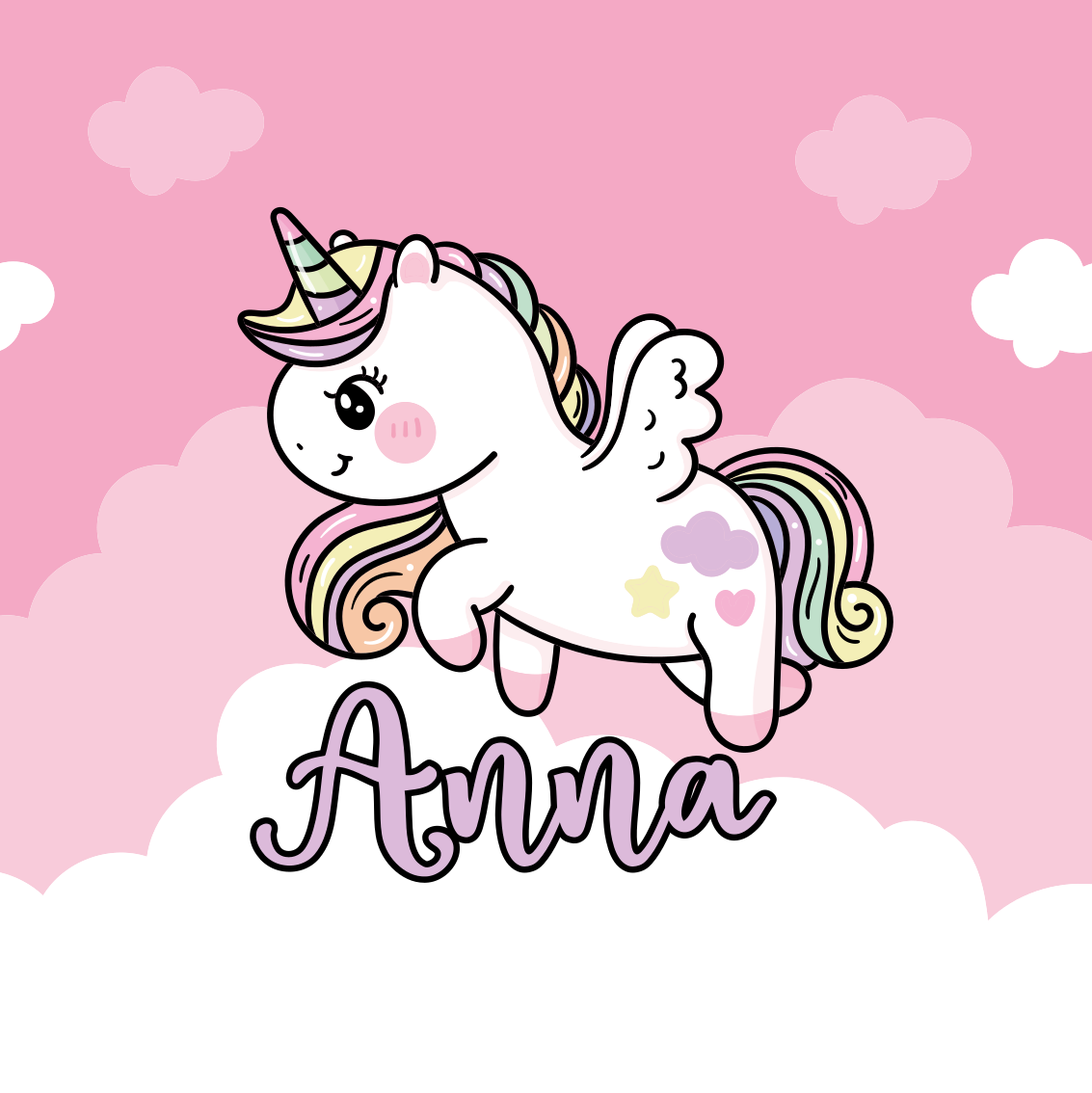Poster da parete personalizzati fantasia di unicorno - TenStickers