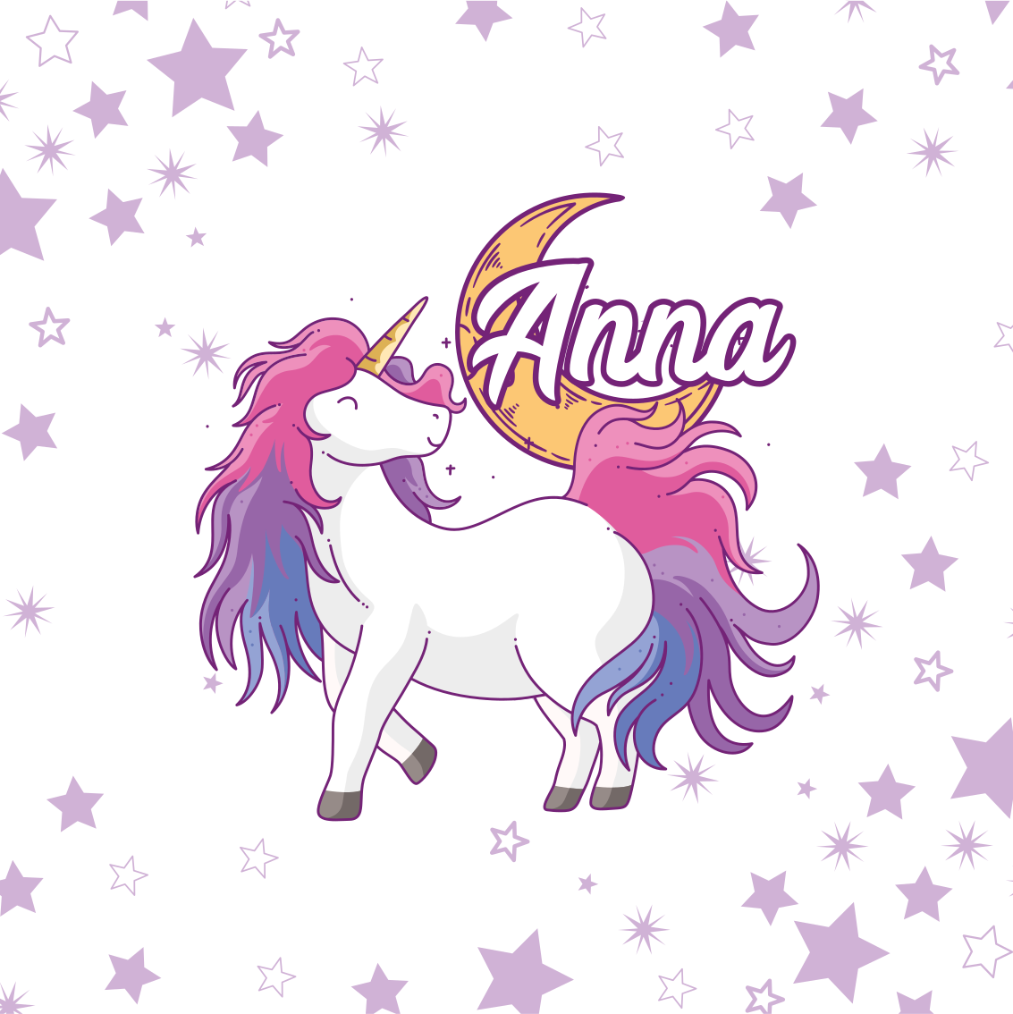 Poster da parete personalizzati unicorno con stelle - TenStickers