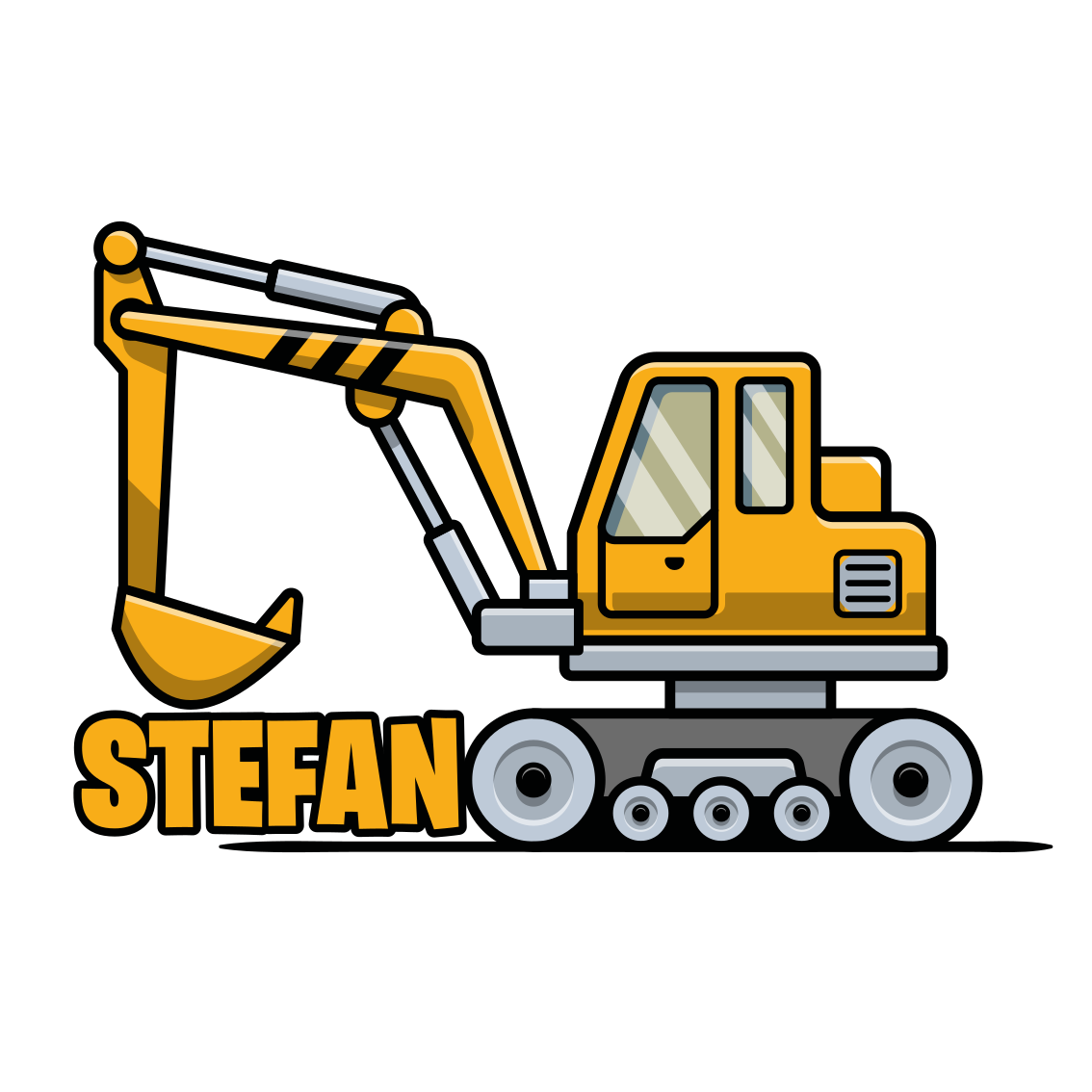 Poster da parete personalizzati design escavatore - TenStickers