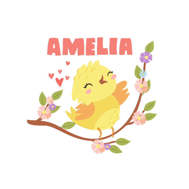 Poster da parete personalizzati uccello giallo allegro - TenStickers