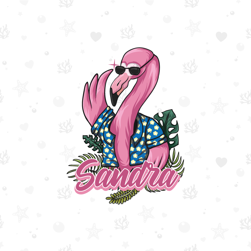 Poster da parete personalizzati vibe di fenicottero cool - TenStickers