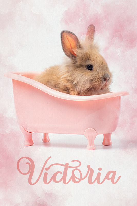Poster da parete personalizzati ritratto di coniglio carino - TenStickers