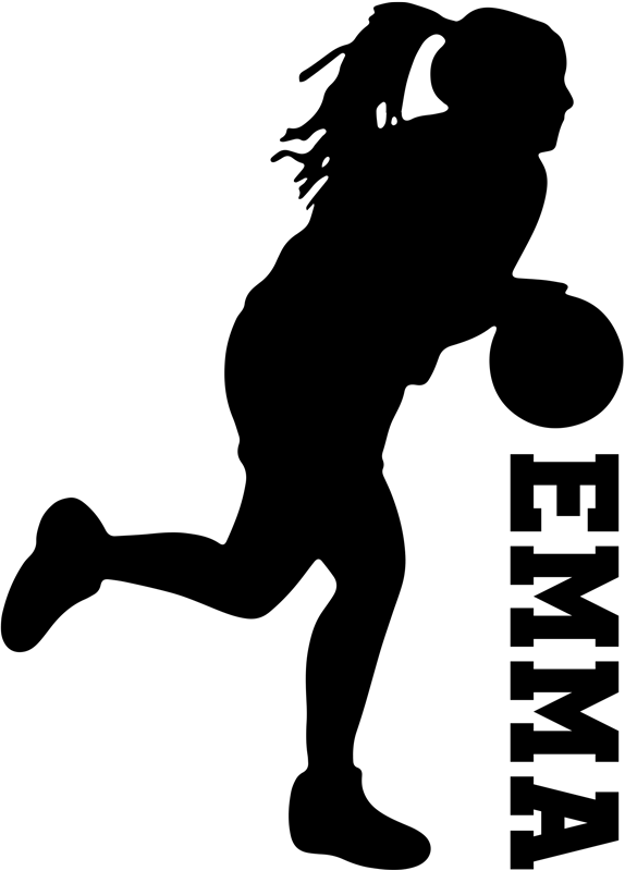 Pallacanestro poster giocatrice di basket con nome - TenStickers