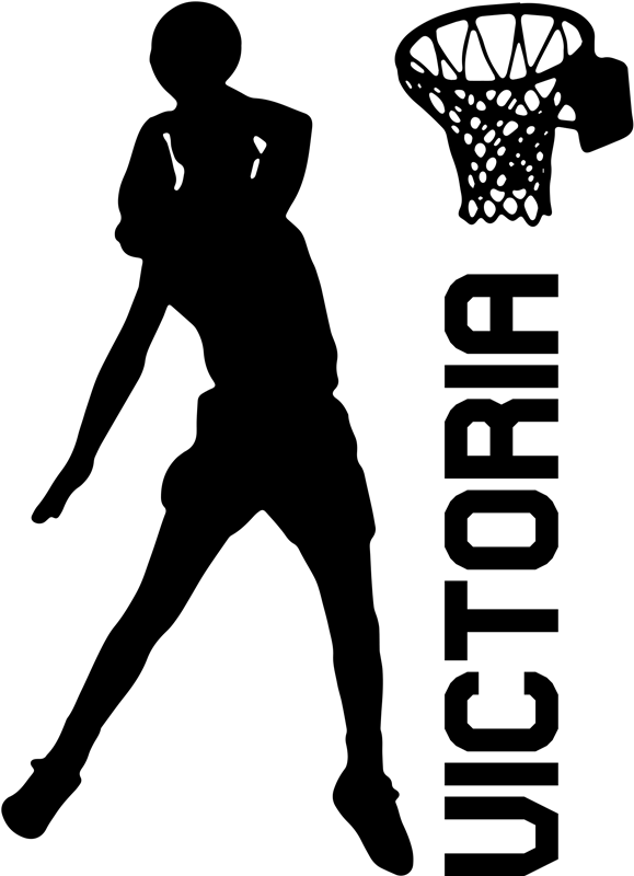 Pallacanestro poster giocatrice che fa un dunk - TenStickers