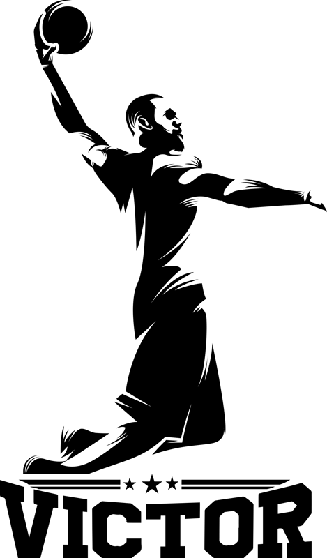 Pallacanestro poster giocatore di basket personalizzato - TenStickers