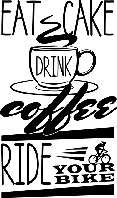 Manifesto ciclismo vinile decorativo caffè e ciclismo - TenStickers