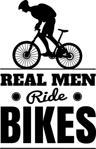 Manifesto ciclismo vinile decorativo veri uomini pedalano - TenStickers