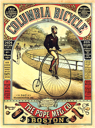Manifesto ciclismo poster pubblicitario biciclette antiche - TenStickers