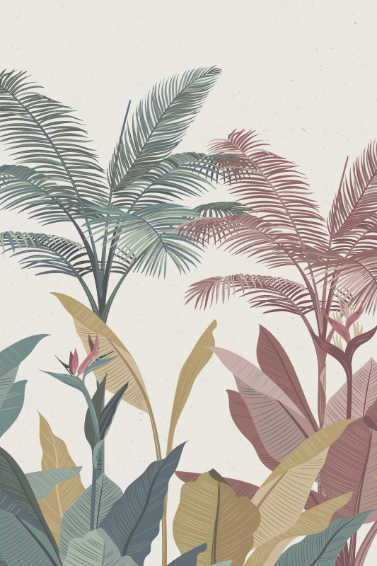 Poster piante piante tropicali in terracotta - TenStickers