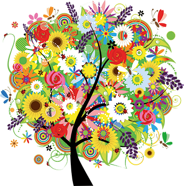 Poster albero vinile decorativo estate - TenStickers