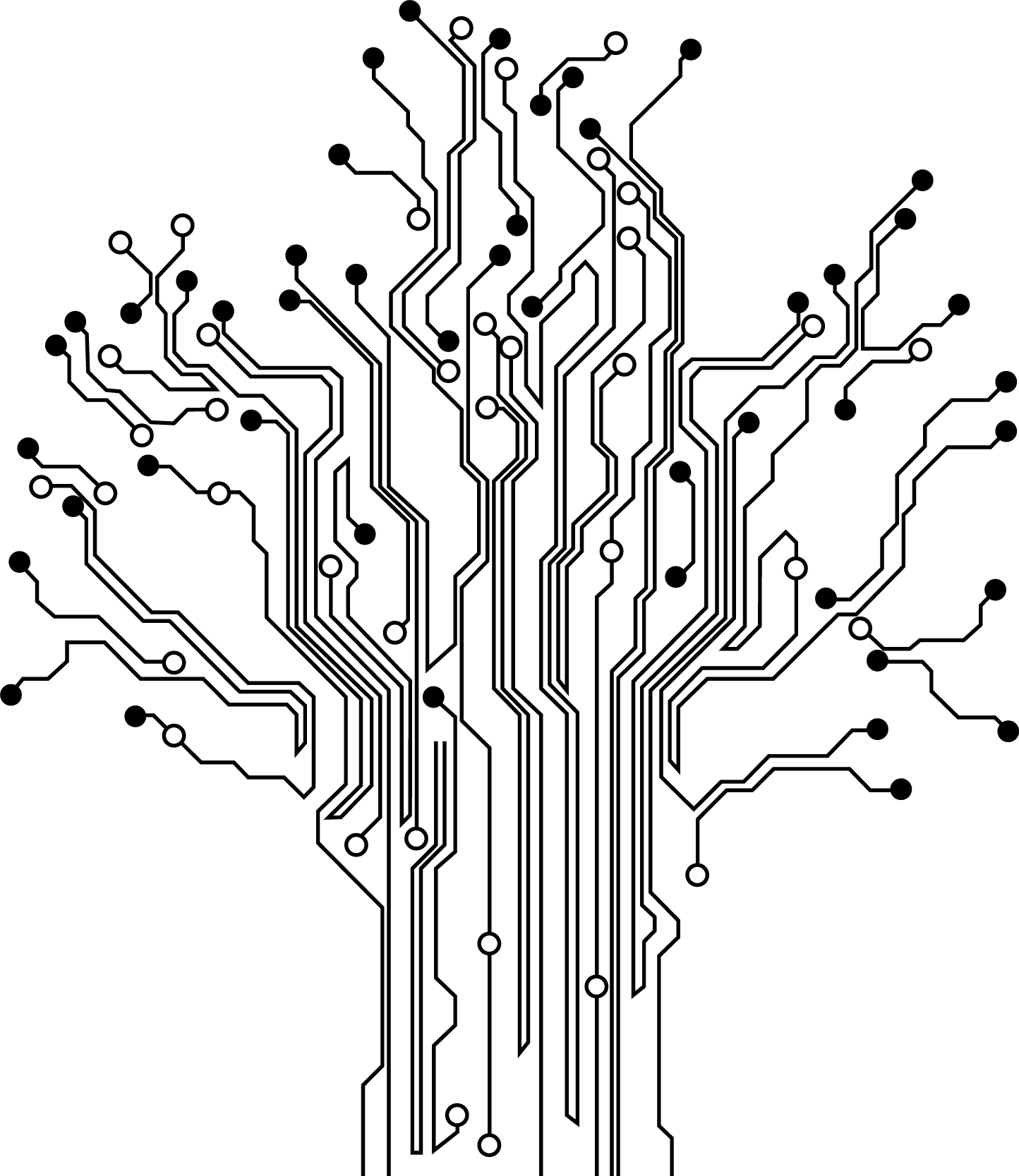 Poster albero vinile decorativo alberi circuiti - TenStickers