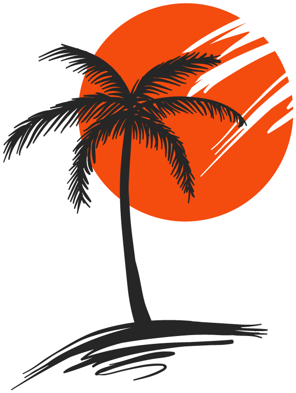 Poster albero vinile decorativo palma - TenStickers