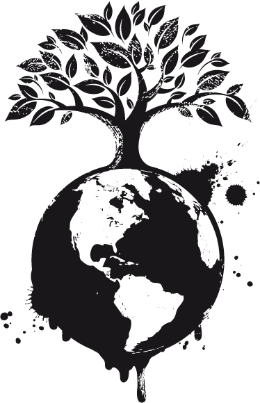 Poster albero vinile decorativo mappamondo e albero - TenStickers