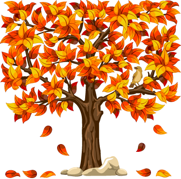 Poster albero decorativo vegetazione autunnale - TenStickers