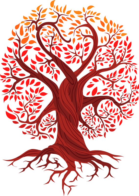 Poster albero albero della vita rosso - TenStickers
