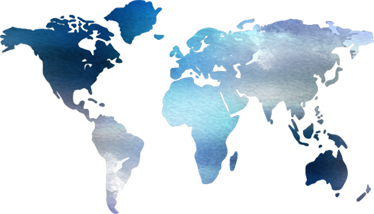 Mappa del mondo poster acquerello blu - TenStickers