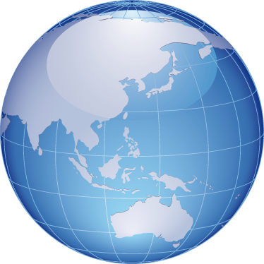 Mappa del mondo poster vinile blu australia e asia - TenStickers