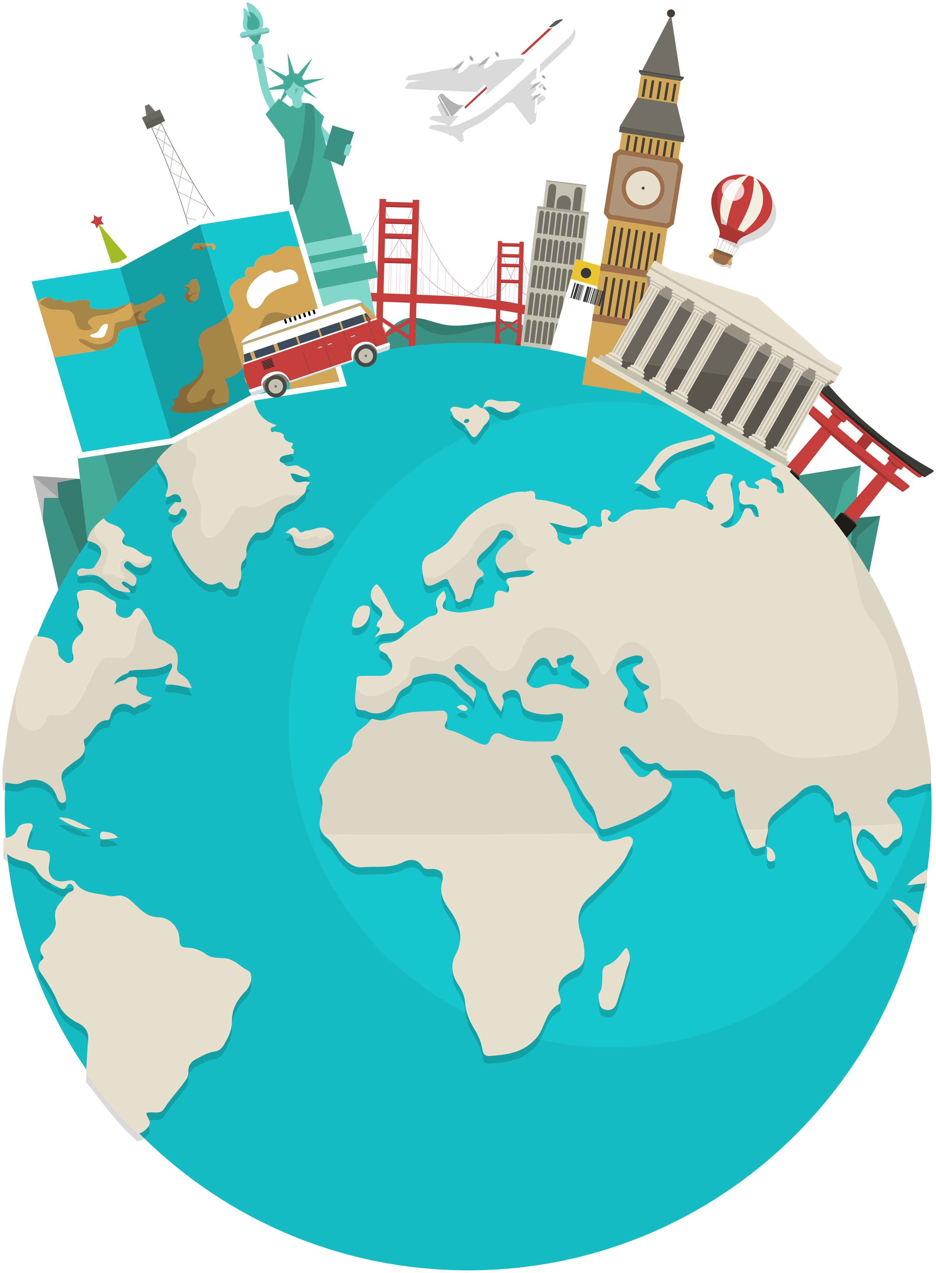 Mappa del mondo poster mappa del turismo mondiale - TenStickers