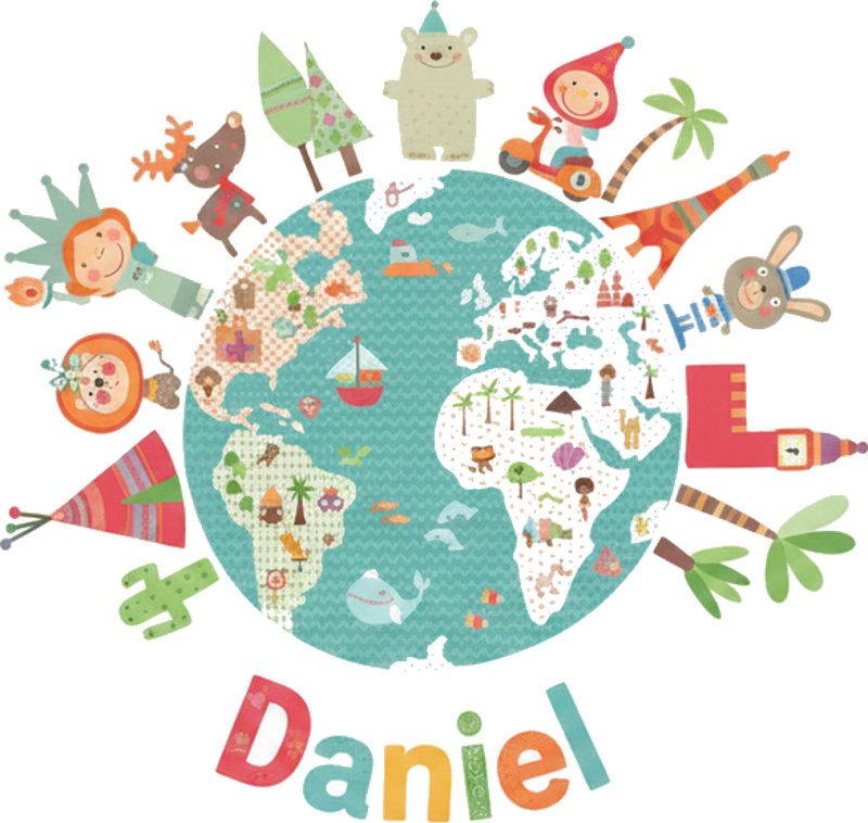 Mappa del mondo poster mondo felice - TenStickers