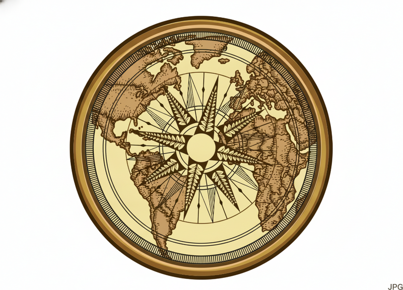 Mappa del mondo poster tappeto vinile mappa rotonda - TenStickers