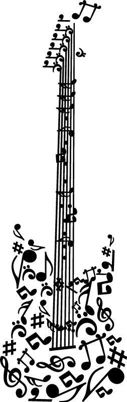 Poster di musica vinile decorativo chitarra pentagramma - TenStickers