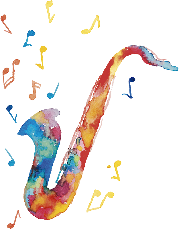 Poster di musica saxofono colorato - TenStickers