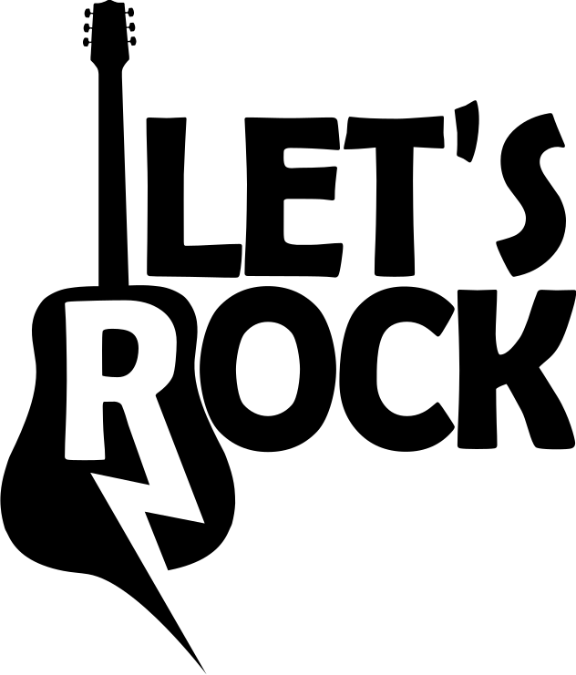 Poster di musica chitarra rock e testo - TenStickers