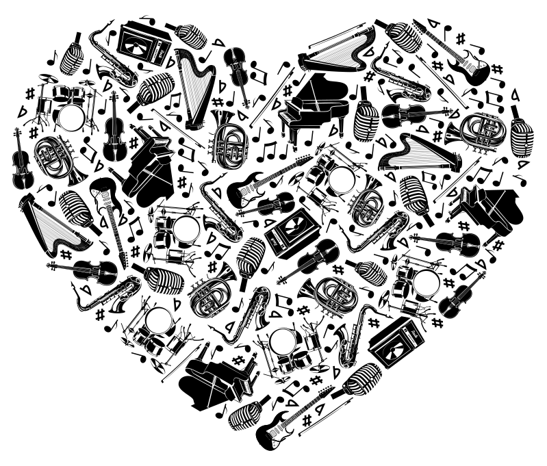 Poster di musica design a forma di cuore - TenStickers