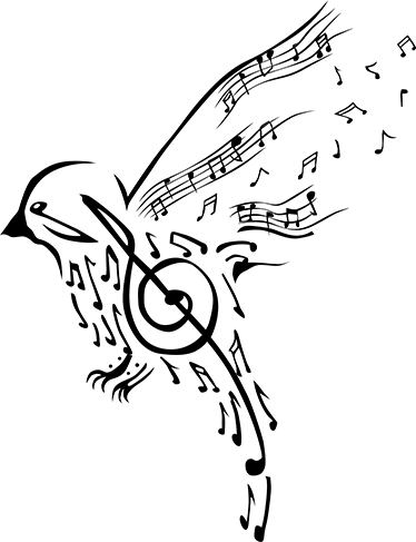 Poster di musica uccello decorativo note musicali - TenStickers