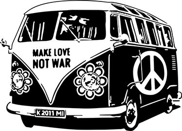 Poster retrò furgone hippie decorativo - TenStickers