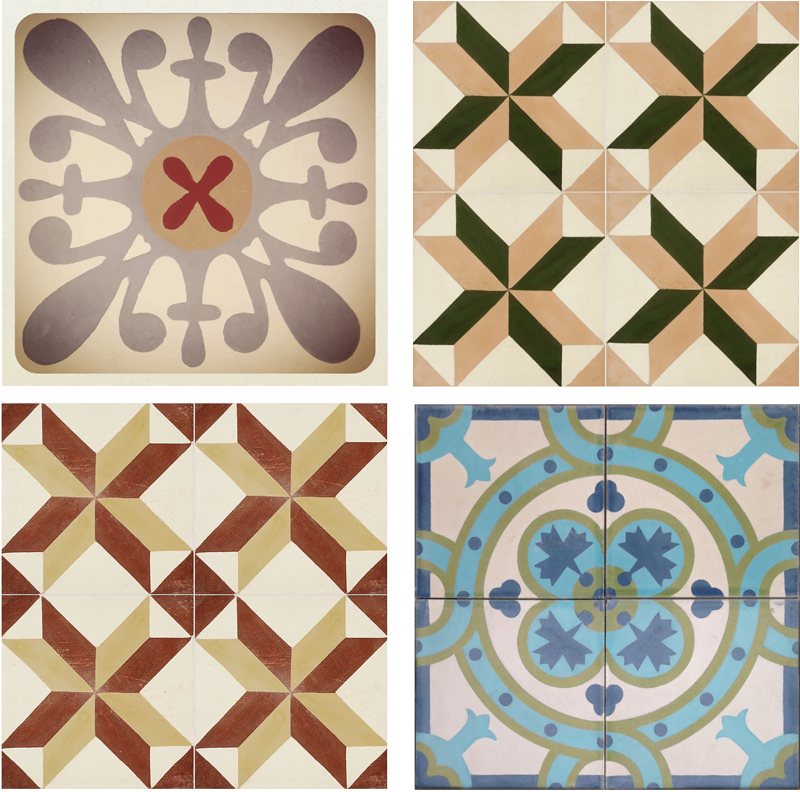 Poster retrò cenefa decorativa mosaico idraulico - TenStickers