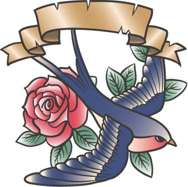Poster retrò tatuaggio vinile uccello rosa e leggenda - TenStickers