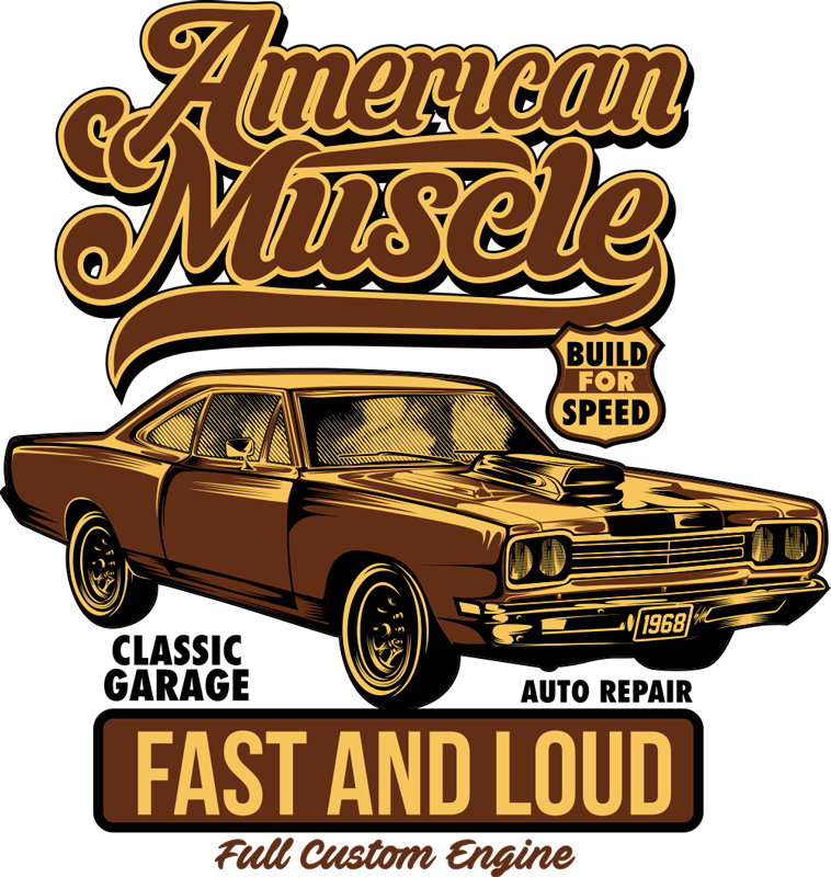 Poster retrò vinile decorativo auto classica americana - TenStickers
