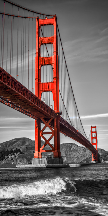 Poster di paesaggio vinile decorativo golden gate - TenStickers