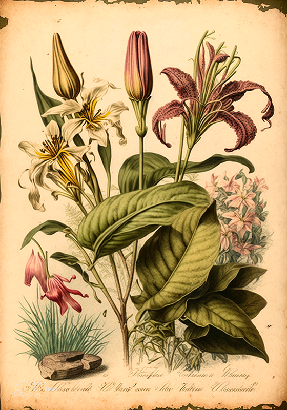 Poster retrò stampa botanica vintage - TenStickers